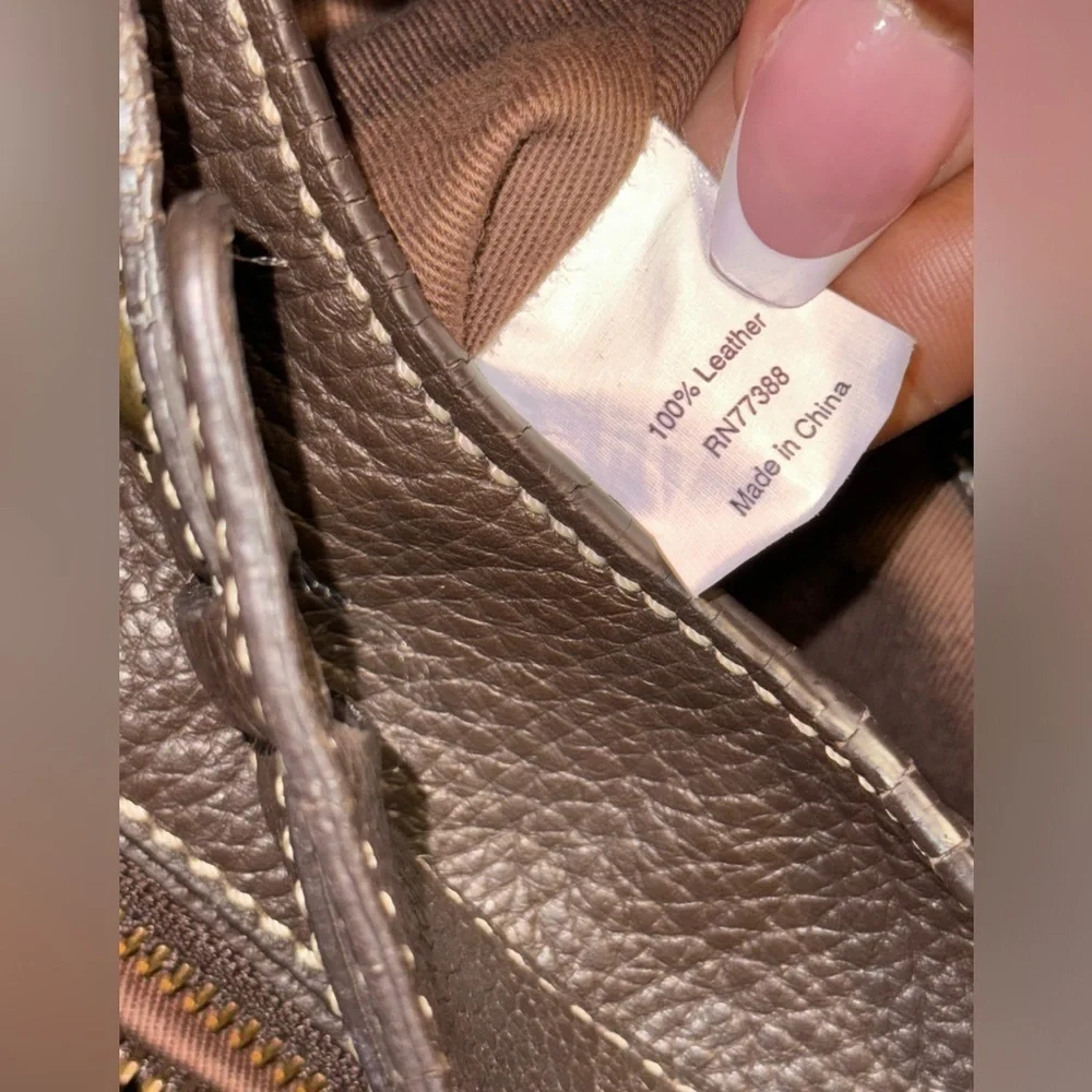 J. Crew Dk Brown Pebble Grain Leather Small Detailed Shoulder Bag